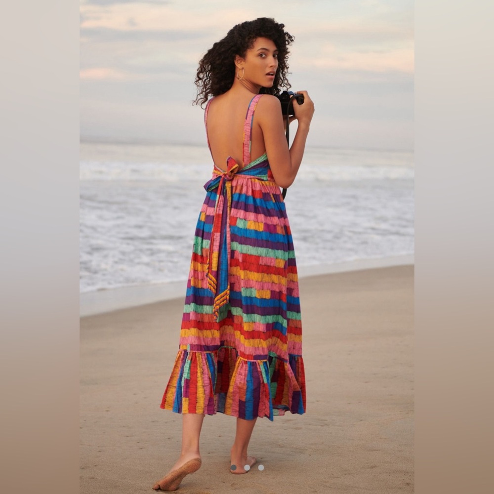 Farm Rio Soleil Embroidered Maxi Dress